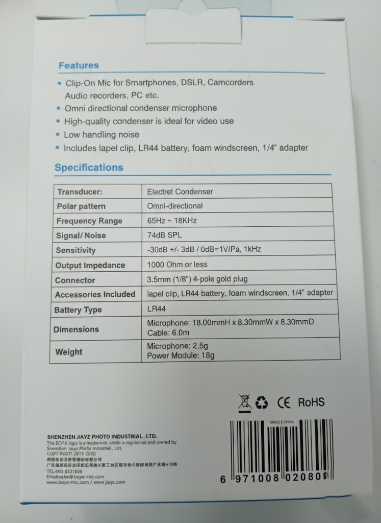 Boya By M1 Mic | Specially Designed For Youtube Video Recording MIc | Wired Mic | Mic For Youtube | MIcrophone For PC Recording Mic Best Quality Mic for Android, PC & DSLR | Professional Collar Mic - Lavalier 3.5mm Mic For Youtube With Original Sticker - Image 6