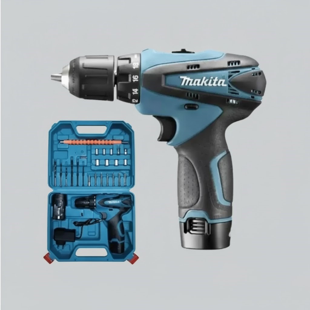 Makita 12V LXT® Lithium-Ion Cordless 1/3″ Driver-Drill with Complete Toolkit.