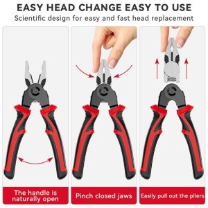 Alternative view of 5 in 1 multifunctional Pliers Tool Kit With 5 Interchangeable Heads Special For Electricians Pliers,Cable Cutting,Wire Stripping,Crimping Tools,Sheet Metal Shear etc