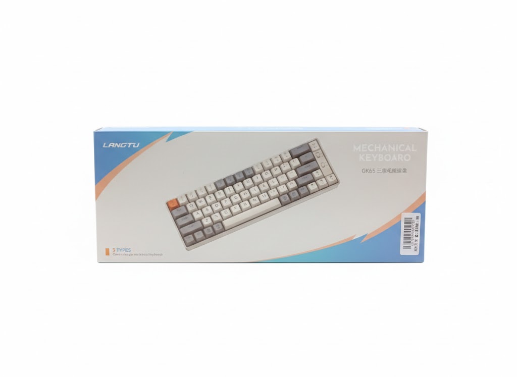 Langtu GK65 Tri-Mode Wireless Mechanical Gaming Keyboard, Bluetooth/2.4GHz/USB-C - Hot-Swappable Gold Switches (Milk White). - Image 2
