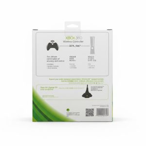 Alternative view of Xbox 360 Wireless Controller – Black/White with Dongle no batteries included support PC.