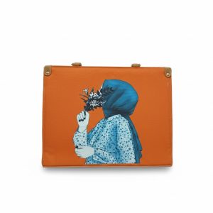 Elegant Floral Hijab Girl Printed Tote Bag