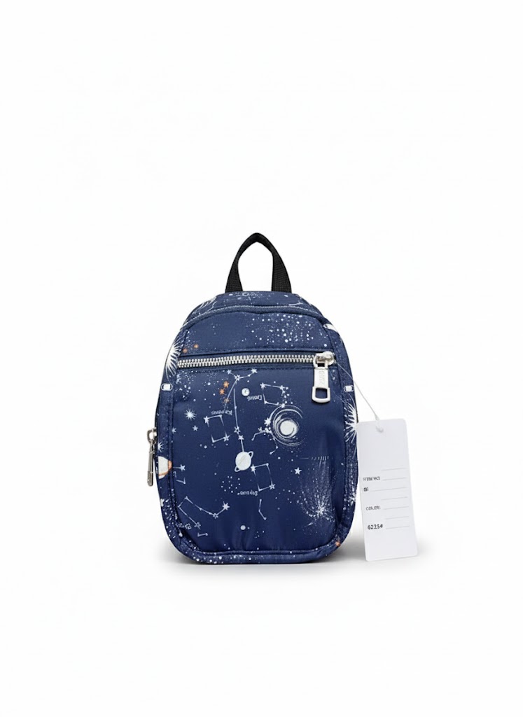 Galaxy Dreams Mini Crossbody Sling Bag – Deep Blue Starry Constellation Print.