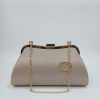 Champagne Gold Evening Clutch with Crystal Brooch – Timeless Beauty.