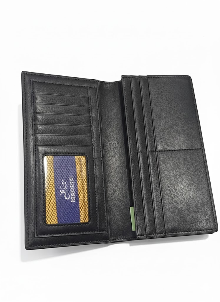 Fuerdanni Genuine Leather Long Wallet – Black - Image 2