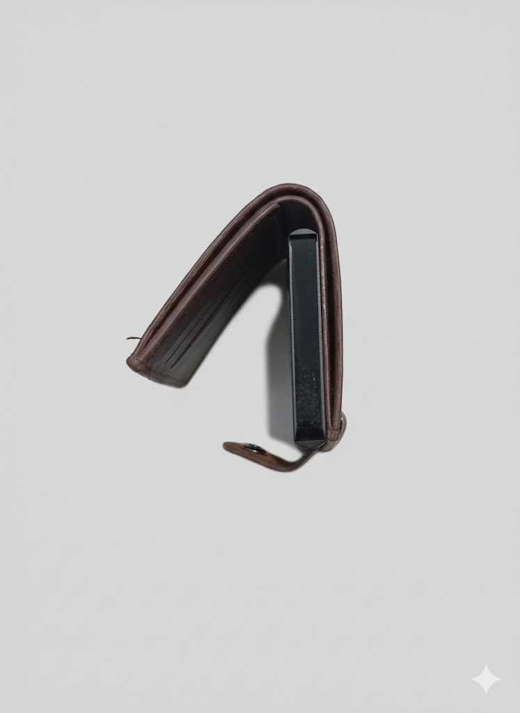 SAVEFOX® Luxury RFID-Blocking Aluminum Card Holder Wallet with Genuine Leather Cover – Pop-Up Card Ejector & Snap Closure (Vintage Brown). - Image 2