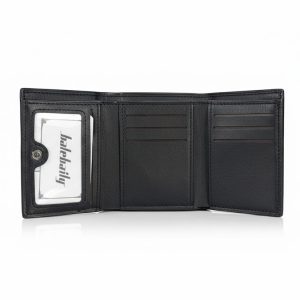 Alternative view of Baellerry Compact Tri-Fold Leather Wallet – Black.
