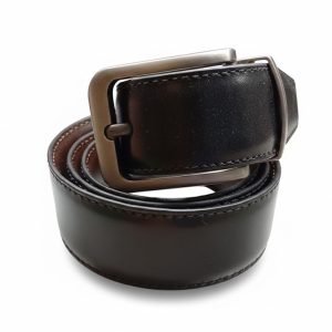 Premium Reversible Leather Dress Belt – Black & Brown.