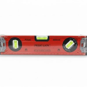 The "Pride Lion 450mm" is a spirit level, also known as a bubble level or level ruler, used for determining horizontal or vertical planes