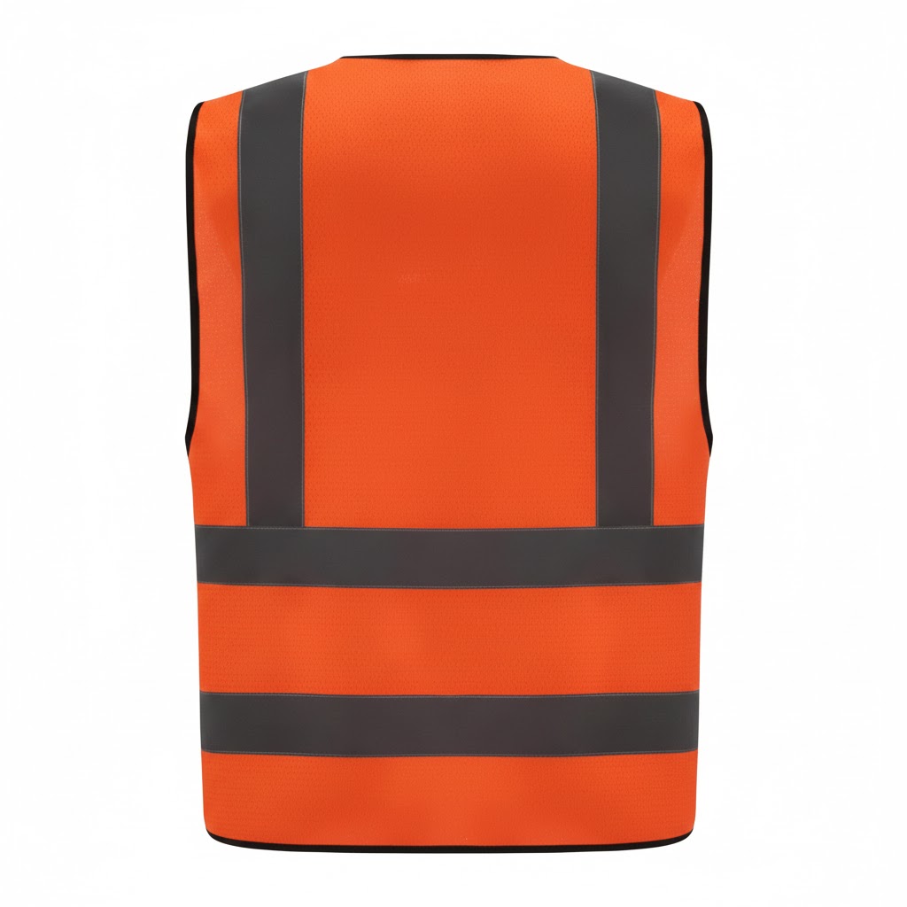 REFLECTIVE 120 GRAM ORANGE SAFETY VEST. - Image 2