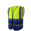 Reflective Yellow Blue Safety Jacket with Mesh & Pockets.