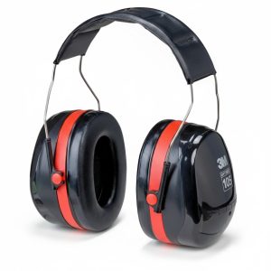3M H10A PELTOR OPTIME 105 OVER THE HEAD BLACK AND RED EARMUFF, EAR PROTECTORS