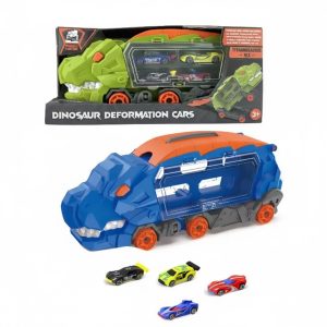 Transport Dinosaur Truck with 4 Mini Cars Kids Carrier Vehicles Toys Set Tyrannosaurus Rex Transport Toys Cars and Trucks.