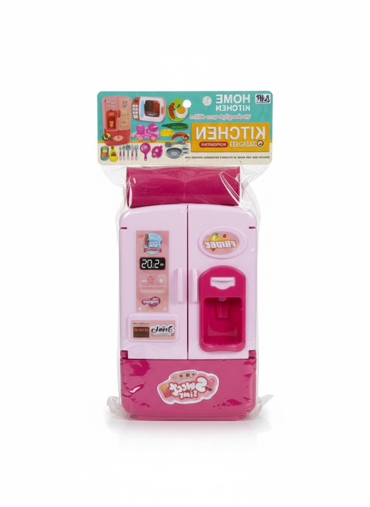 Kitchen Toys Fridge Refrigerator With Ice Dispenser Role Play Set For Kids.