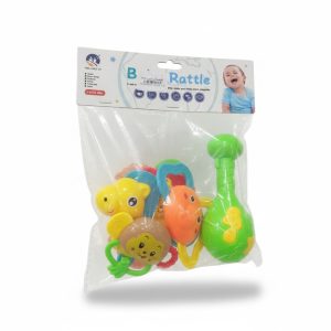 General ic Baby Rattles Kit - Set of 7 Multi-Color Toys for Auditory Development.