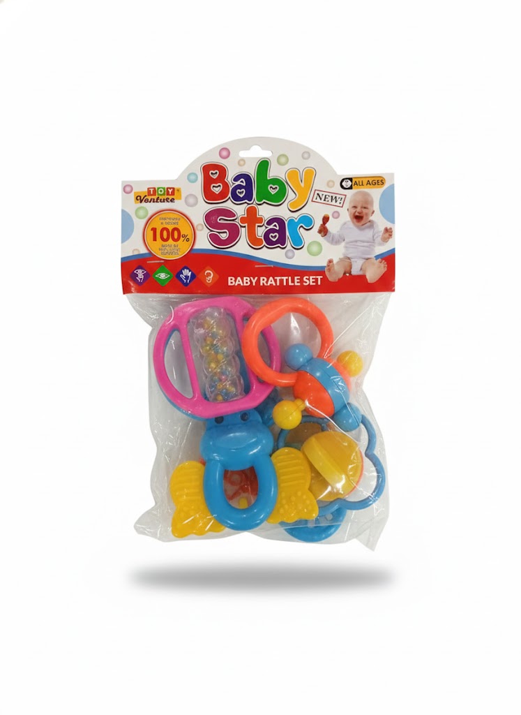 Baby Rattle Toys – 4 Pcs Set (Pure plastic) pack piece. - Image 2