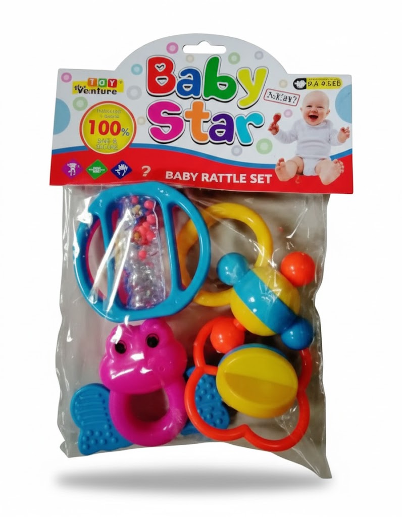 Baby Rattle Toys – 4 Pcs Set (Pure plastic) pack piece.