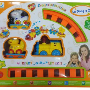 Cartoon Travel Train Animals With Sound And Light.