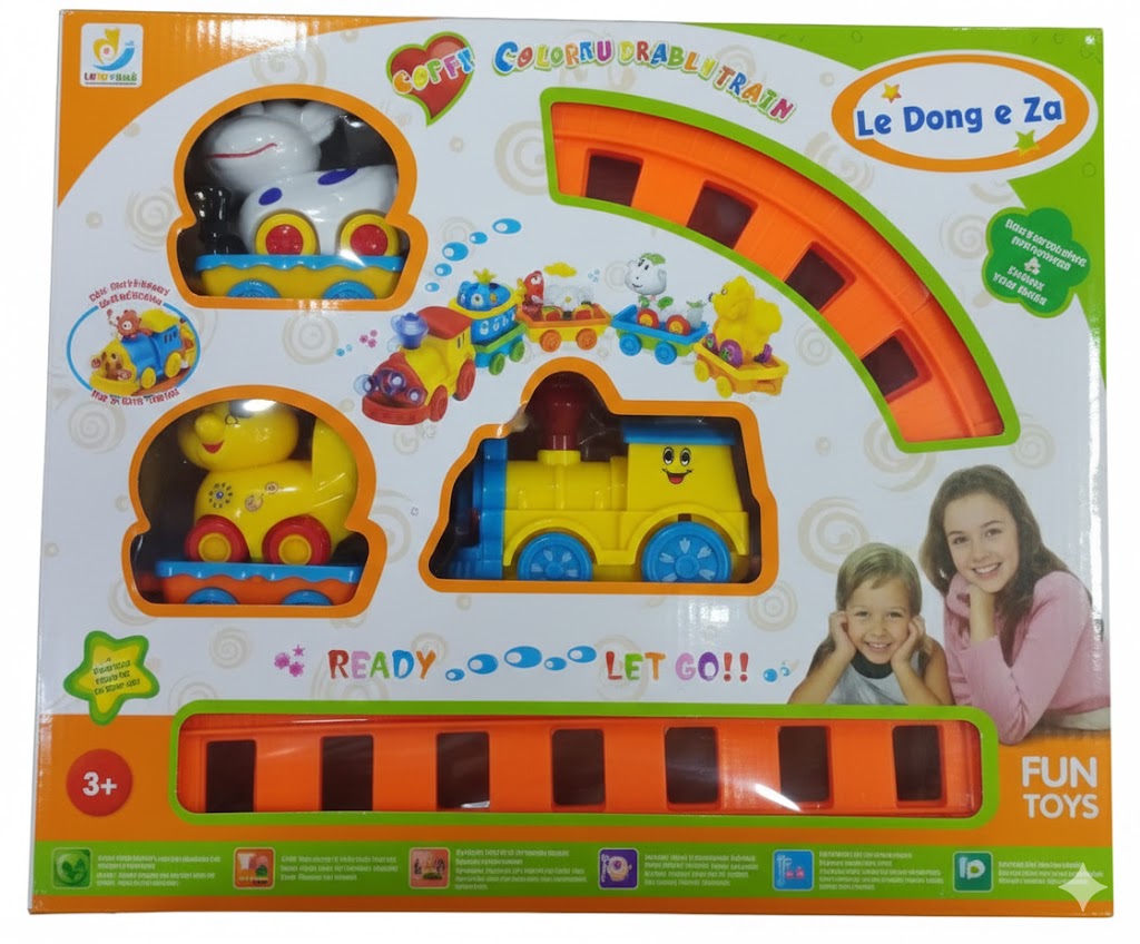 Cartoon Travel Train Animals With Sound And Light.
