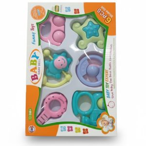 6 pcs baby rattles pack with soft material.