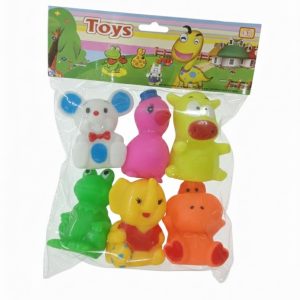 Pack of 6 pcs Premium Soft Rubber Animal for baby, Bath Toys.