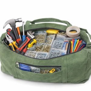 Alternative view of Tool Bag Heavy Duty Canvas 18  Inch Multi‑Function Electrician Storage Bag with Zipper & Side Pocket