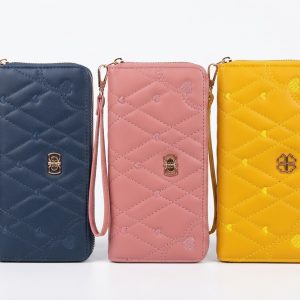 HeartQuilt Women’s Long Zipper Wallet – Stylish Wrist Strap Purse